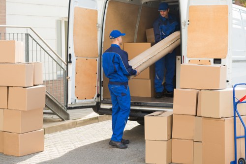 Man and van loading furniture in Hammersmith street