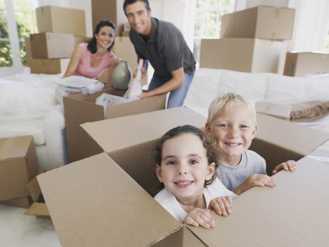 Student removals team handling boxes in Hammersmith