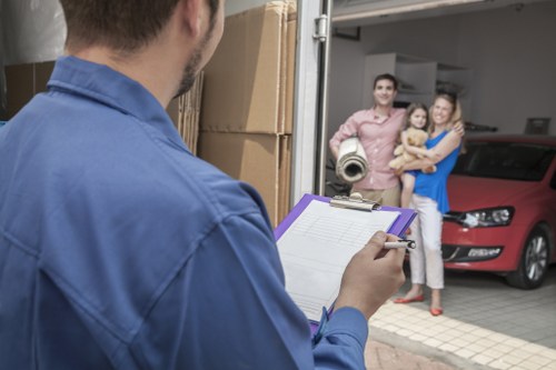 Removal van and moving boxes for a house move in Hammersmith