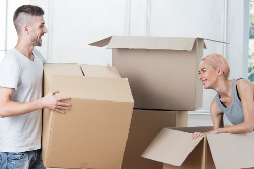 Van loading furniture and boxes for a residential move in Hammersmith